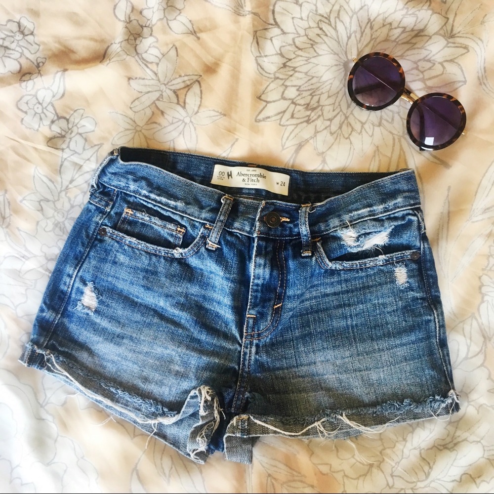 Abercrombie and Fitch High Waist Denim Shorts - 00